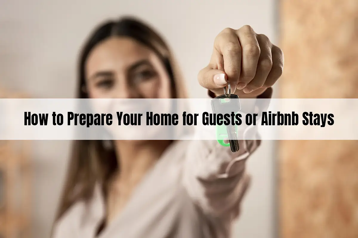 Prepare your home for guests – woman holding a key ready for Airbnb visitors in Central London.