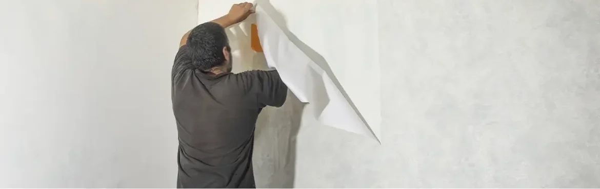 Person removing old wallpaper using a scraper in an easy and effective wallpaper removal process