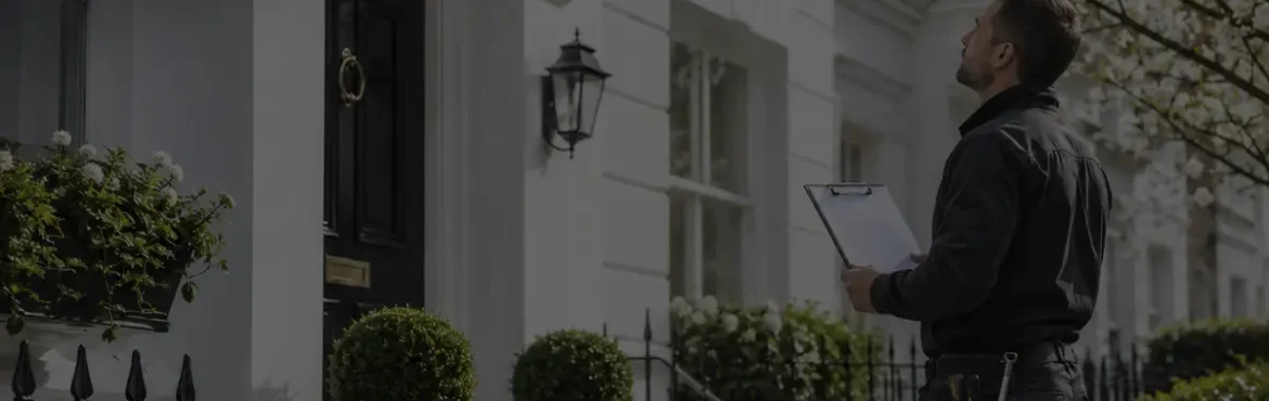 Spring home maintenance checklist with Beck’s Homes UK handyman inspecting a Central London property